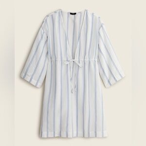 J. Crew V-Neck Linen Cotton Tunic Lightweight Coverup Dress SM